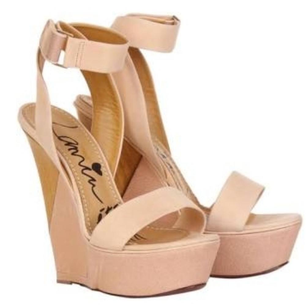 MINT VINTAGE LANVIN NUDE WEDGE SANDAL